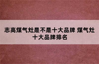 志高煤气灶是不是十大品牌 煤气灶十大品牌排名